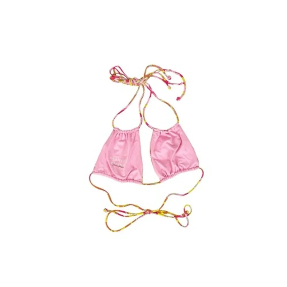 Frankie's Bikinis x Hailee‎ Steinfeld Far Out Sand Halter Bikini Top Pink Large